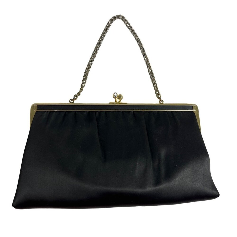 Vintage Andé Women's Cute Black & Gold Evening Party Clutch Sz S